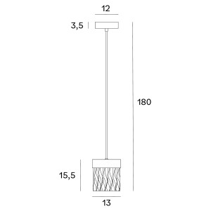 Maxlight P0574D LAMPA WISZĄCA VETRO BRUSHED BLACK
