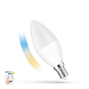 Żarówka LED z gwintem E14 5W=40W świeczka SMART sterowana aplikacją po przez WIFI 
