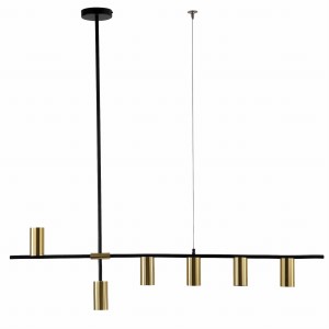 Lampa wisząca Arizona 6xGU10 czarno/złota LP-074/6PL BK/GD Light Prestige