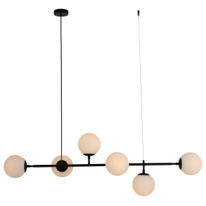 Lampa wisząca Alisa 6xE14 czarna/biała LP-005/6P BK/WH Light Prestige