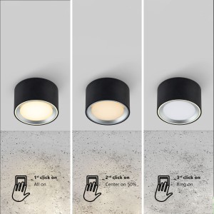 Oczko sufitowe FALLON kolor Czarny/Steel IP20 47540103 NORDLUX