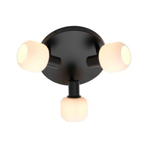 Lampa sufitowa Milford Mini 3-Rondel | Ceiling light | Black 2412606003 Nordlux