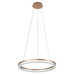 Lampa wisząca Midway Cristal Triangle złoto - transparentna LED CCT LP-033/1P L GD Cr Tria Light Prestige