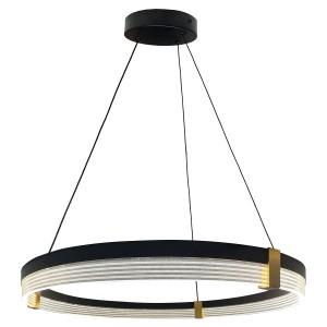 Lampa wisząca Plum Triangle 60 cm czarno-transparentna LED CCT LP-0407/1P M BK Triangle Light Prestige