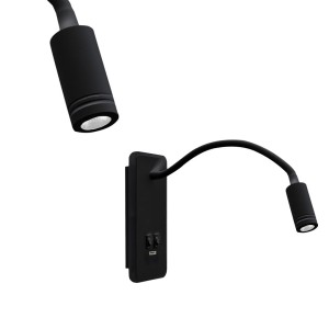 Lampka nocna BASE 8W+2W BLACK | ML63500 Milagro