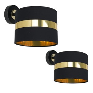 Kinkiet PALMIRA BLACK / GOLD 1xE27 60W | MLP6317 Milagro