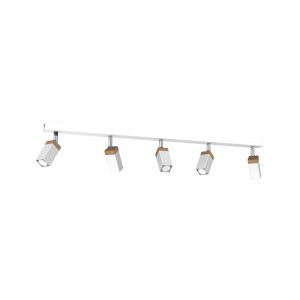Lampa sufitowa SOLO SAWN WHITE / PATINATED WOOD 5x mini GU10 | MLP7480 Milagro