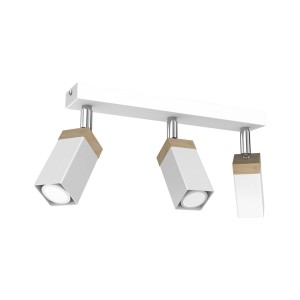 Lampa sufitowa SOLO SAWN WHITE / PATINATED WOOD 3x mini GU10 | MLP7479 Milagro