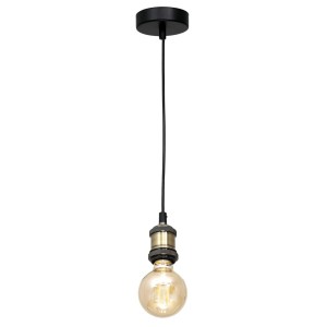 Lampa wisząca EDISON CZARNY/MOSIĄDZ 1xE27 | MLP6516 Milagro
