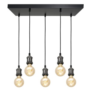 Lampa wisząca EDISON CZARNY 5xE27 | MLP6519 Milagro