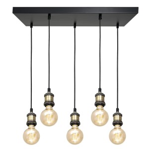 Lampa wisząca EDISON CZARNY/MOSIĄDZ 5xE27 | MLP65200 Milagro