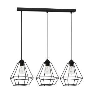Lampa wisząca ALMA BLACK 3xE27 | MLP8968 Milagro