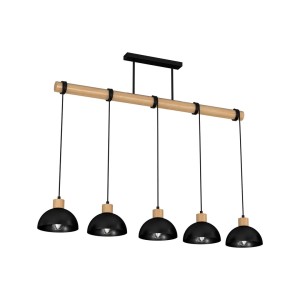 Lampa wisząca ERIK Black/Wood 5xE27 | MLP7227 Milagro