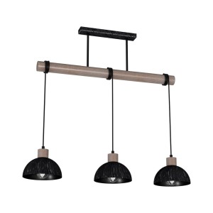 Lampa wisząca ERIK Sawn black/Patinated wood 3XE27 | MLP7640 Milagro