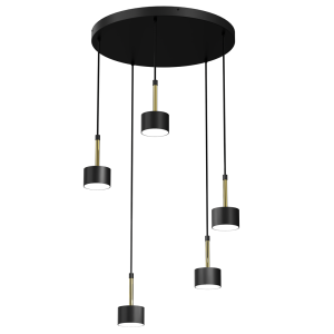 Lampa wisząca ARENA BLACK/GOLD 5xGX53 | MLP7763 Milagro