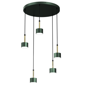 Lampa wisząca ARENA GREEN/GOLD 5xGX53 | MLP7769 Milagro