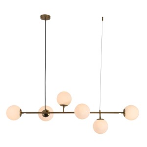 Lampa wisząca Alisa 6xE14 złota/biała LP-005/6P WH Light Prestige