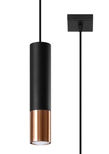 Lampa wisząca LOOPEZ 1 czarny/miedź SL.0946 Sollux Lighting