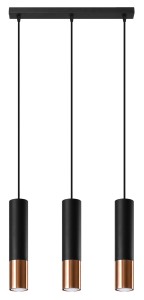 Lampa wisząca LOOPEZ 3L czarny/miedź SL.0948 Sollux Lighting