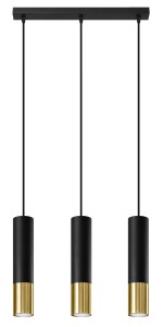 Lampa wisząca LOOPEZ 3L czarny/złoty SL.0954 Sollux Lighting