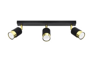 Plafon NERO 3 czarny/złoty SL.1071 Sollux Lighting
