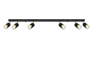 Plafon NERO 6 czarny/złoty SL.1073 Sollux Lighting