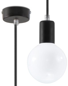 Lampa wisząca EDISON czarna SL.0152 Sollux Lighting