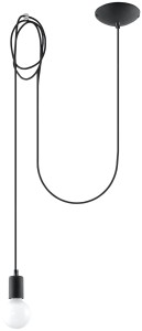 Lampa wisząca EDISON 1 LONG czarny SL.0369 Sollux Lighting