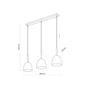 NORD BLACK LAMPA WISZĄCA 3 PŁ 4871 TK Lighting
