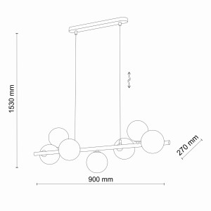ESTERA GOLD LAMPA WISZĄCA 7 PŁ 5668 TK Lighting