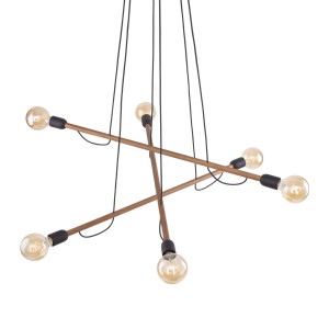 HELIX WOOD ORZECH LAMPA WISZĄCA 6 PŁ 4950 TK Lighting
