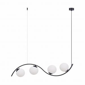Lampa wisząca Wave czarny/białe szkło 5014Z Zuma Line