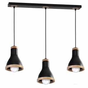 Lampa wisząca HOLLY BLACK / WOOD 3xE27 60W MLP6256 Milagro