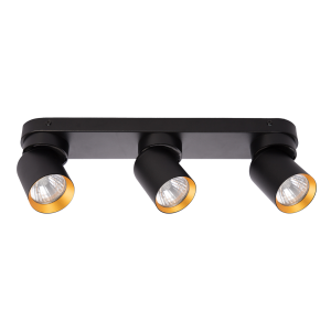 Lampa sufitowa Andy 3xGU10 Czarny + Złoty ML9937 Milagro