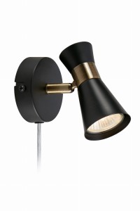 FOLIE Wall 1L Black/Antique Brass 108625