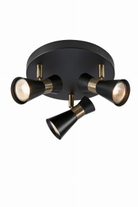 FOLIE Ceiling Round 3L Black/Antique Brass 108626