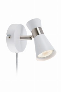 FOLIE Wall 1L White/Satin Nickel 108627