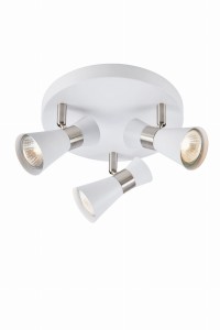 FOLIE Ceiling Round 3L White/Satin Nickel 108628