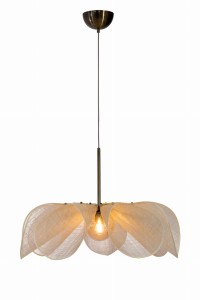 STYRKA Pendant 1L 75cm Beige/Antique Brass/Amber  108661