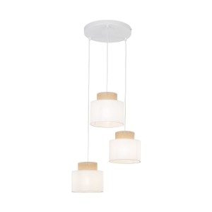 DUO WHITE JUTA LAMPA WISZACA 3 KOŁO 2594 TK Lighting