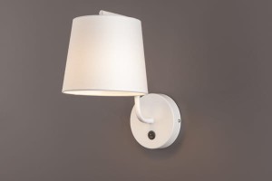 Maxlight Chicago W0193 Kinkiet Biały Abażur