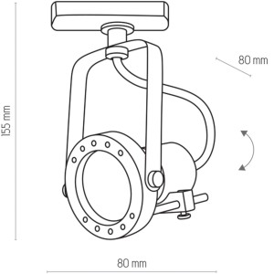 TRACER  CZARNY TL-002  1*GU 10* 50 W 4066 TK Lighting