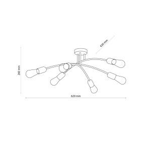 HELIX  GOLD LAMPA SUFITOWA 6 PŁ 4699 TK Lighting