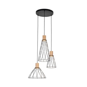 MODESTO WOOD SOSNA LAMPA WISZACA 3 KOŁO 10188 TK Lighting