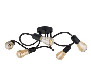 WAVE BLACK LAMPA SUFITOWA 5 PŁ E27 4408 TK Lighting